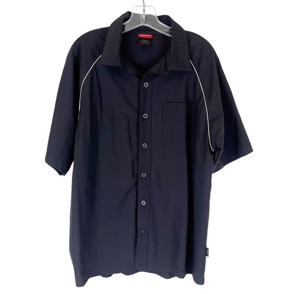 Trek Button Up Nylon Black Shirt Size M - Picture 1 of 9